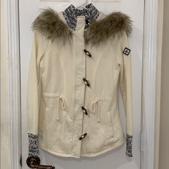 Hollister Sherpa lined faux fur hooded coat - Picture 1 of 8